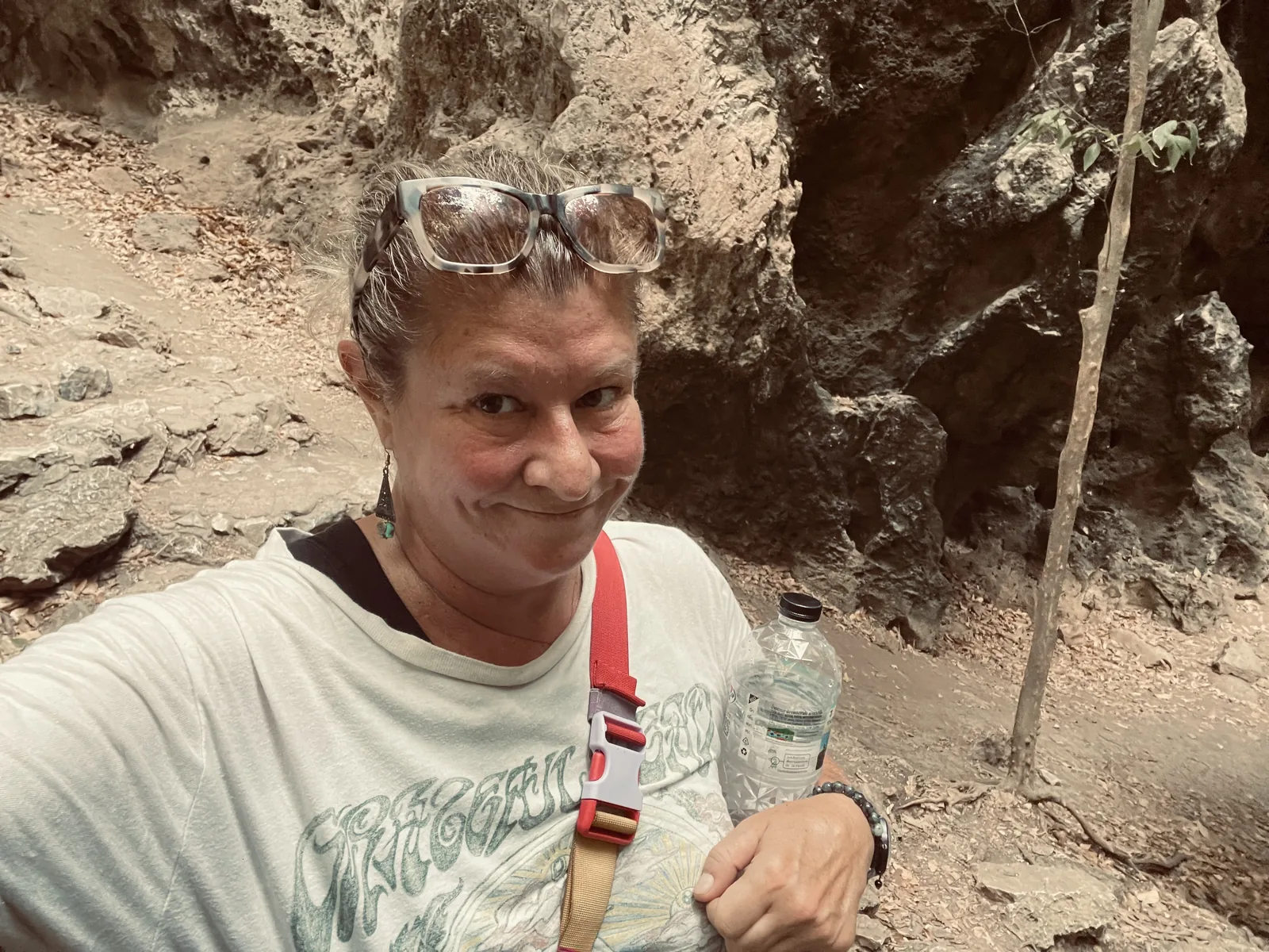 A woman on the hike up to Phraya Nakhon Cave in Sam Roi Yot National Park